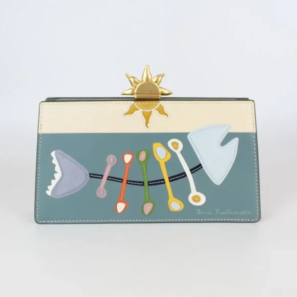 NWT TORY BURCH Fish-appliqué Frame Leather Crossbody Bag - Picture 5 of 16